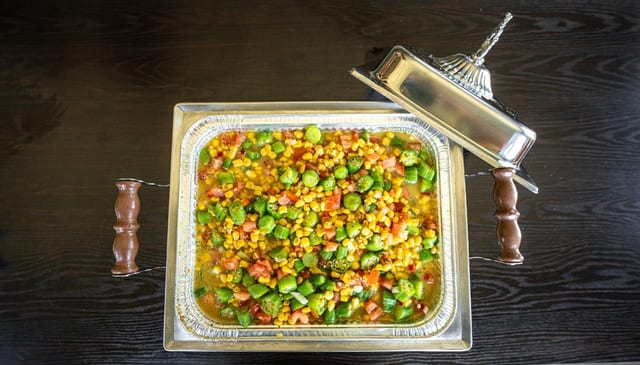 CORN, OKRA & TOMATOES.